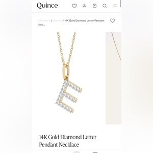 Quince 14K Gold Diamond Letter Pendant Necklace